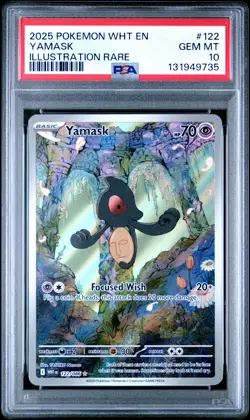 2025 POKEMON WHT EN-WHITE FLARE ILLUSTRATION RARE #122 YAMASK PSA 10 - Image 1