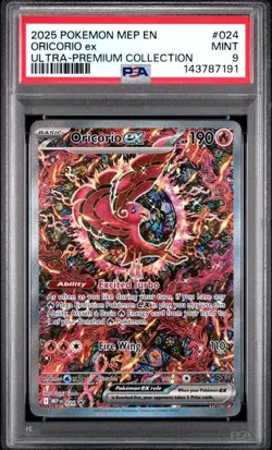 2025 POKEMON MEP EN-ME BLACK STAR PROMO #024 ORICORIO ex ULTRA-PREMIUM PSA 9 191 - Image 1