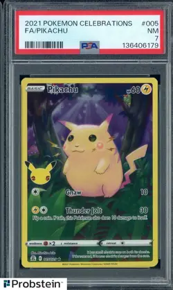 2021 Pokemon Celebrations #005 FA Pikachu PSA 7 NM - Image 1