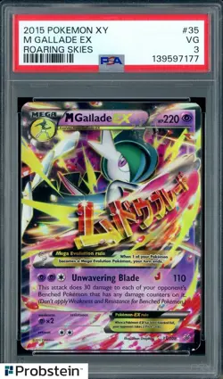 2015 Pokemon XY Roaring Skies #35 M Gallade Ex PSA 3 VG - Image 1
