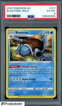 2022 Pokemon Go #017 Blastoise - Holo PSA 6 EX-MT - Image 1