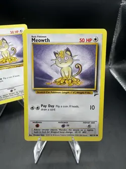 Pokemon Meowth 80/130 Base Set 2 WOTC 1999 NM Vintage (x2) - Image 4