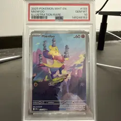 2025 POKEMON WHT EN-WHITE FLARE #133 MIENFOO ILLUSTRATION RARE PSA 10 - Image 1