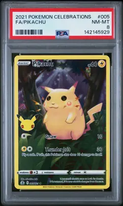 2021 Pokemon Celebrations Pikachu #005 PSA 8 - Image 1