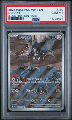 2025 Pokemon Durant Illustration Rare White Flare 150/086 PSA 10 GEM MINT - Image 1