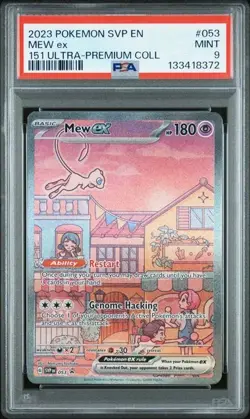 2023 POKEMON SVP EN-SV BLACK STAR PROMO 151 ULTRA-PREM COLL #053 MEW EX PSA 9 - Image 1