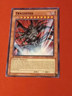 YUGIOH--TRAGOEDIA BLACK RARE BP01-EN020 1ST EDITION Light Played - Image 1