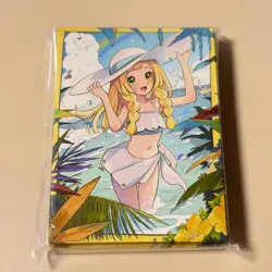 Lillie Summer Beach 60 Count Pokemon Card Deck Sleeves Holographic Design - Image 1
