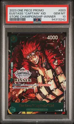 2023 One Piece Promos Eustass “Captain” Kid Store Championship Winner PSA 10 - Image 1