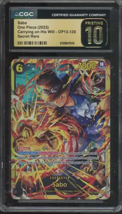 2025 One Piece Carrying On His Will Secret Rare #OP13-120 Sabo Pristine CGC 10 - Image 1