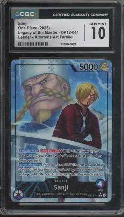 2025 One Piece Legacy Of The Master Leader #OP12-041 Sanji Gem Mint CGC 10 - Image 1