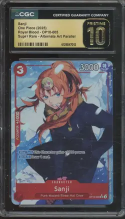 2025 One Piece Royal Blood Super Rare #OP10-005 Sanji Pristine CGC 10 - Image 1