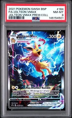 Pokemon Card TCG Jolteon VMAX SWSH184 Sword & Shield 2021 Black Star Promo PSA 8 - Image 3