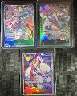 Bandai One Piece Card Game 3 Card Lot Uta Holo OP13 EB03 ST11 - Image 1