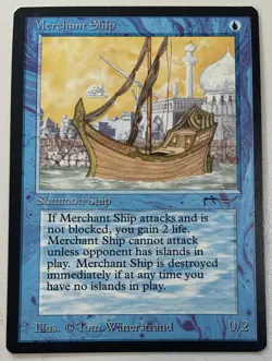 Magic The Gathering MTG MERCHANT SHIP Arabian Nights Card! - Image 1