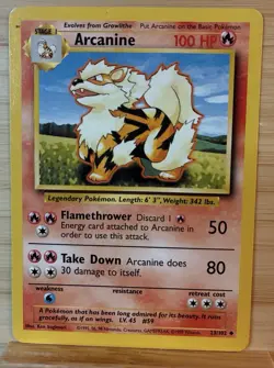 Pokemon TCG Arcanine Base Set, Unlimited Uncommon Card 23/102 - Image 1
