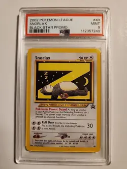 PSA 9 MINT Pokemon League Snorlax Z # 49 WOTC Black Star Promo Card 2002 - Image 1