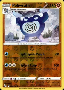 Poliwrath - 085/196 - Reverse Holo Rare Lost Origin Pokemon Card - NM/M! - Image 1