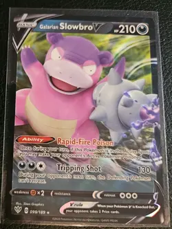 Galarian Slowbro V - 099/189 - Pokemon Darkness Ablaze Sword Shield Rare Card NM - Image 1