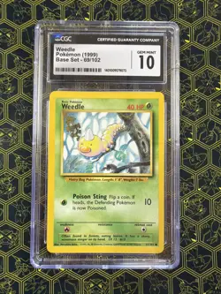 Pokemon TCG Base Set Weedle Card 69/102 CGC 10 - Image 1