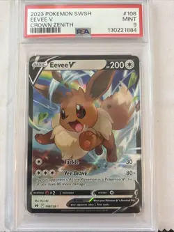 Pokemon Eevee V 2023 Crown Zenith PSA 9 Mint Card 108/159 Sword & Shield - Image 2