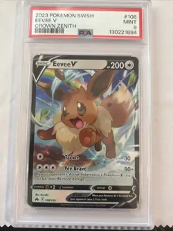 Pokemon Eevee V 2023 Crown Zenith PSA 9 Mint Card 108/159 Sword & Shield - Image 4