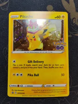 PROMO Birthday Present Pikachu SWSH234 NM / M - COSMOS HOLO - Pokemon Go Card - Image 1