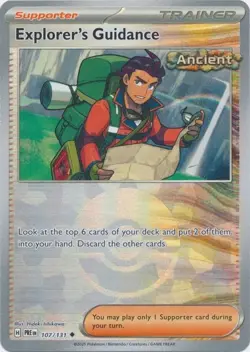 Explorer's Guidance 107/131 Poke Ball Holo Prismatic Evolutions Pokemon Card NM - Image 1