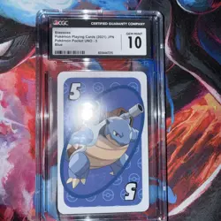Blastoise – CGC 10 GEM MINT – 2021 Japanese Pokemon Pocket UNO Card #5 Blue - Image 5