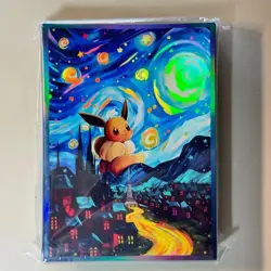 Eevee Starry Night 60 Count Pokemon Card Deck Sleeves Protective Art Design - Image 1