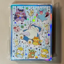 Pokemon Card Sleeves Deck Shield 60 Count Eevee Pikachu Gengar Snorlax Design - Image 1