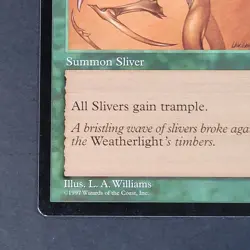 MTG - 1x Horned Sliver - Tempest - NM - Vintage - Green - Magic The Gathering - Image 3