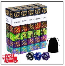 63 Pieces MTG Dice Counters Bulk Ability Keywords MTG Tokens Shield Life Counter - Image 1