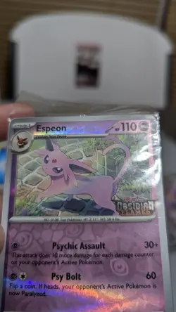 Espeon (Best Buy Exclusive) 086 Pokemon Obsidian Flames Stamped Sealed Promo - Image 2