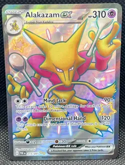 Pokemon Alakazam EX TCG SV-Paldean Fates #215/91 Shiny Ultra Rare - Image 1