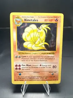 Pokemon TCG Ninetales Base Set 12/102 Holo Shadowless Holo Rare MP - Image 1