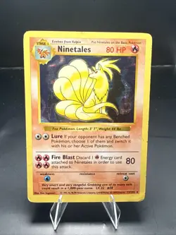 Pokemon TCG Ninetales Base Set 12/102 Holo Shadowless Holo Rare MP - Image 2