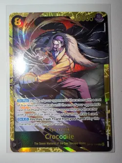 One Piece TCG Crocodile SEC OP14-120 The Azure Sea's Seven Foil Rare Card - Image 1