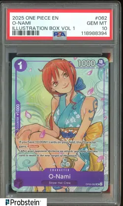 2025 One Piece EN Illustration Box Vol 1 #062 O-Nami PSA 10 GEM MINT - Image 1