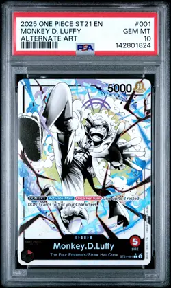2025 ONE PIECE STARTER DECK ST21-EX GEAR 5 #001 MONKEY D. LUFFY PSA 10 - Image 1
