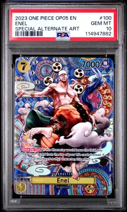 Enel PSA 10 English One Piece 2023 OP05-100 Alt Art Awakening of the New Era - Image 1