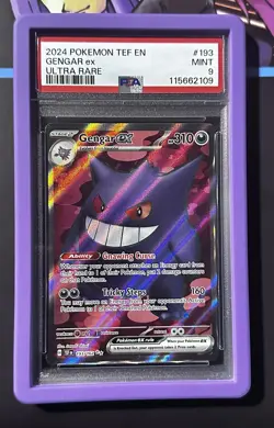 Pokemon SV Temporal Forces TEF en Gengar EX #193/162 PSA 9 + Grail guard - Image 1