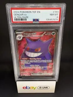 2024 Pokemon Scarlet & Violet Temporal Forces Gengar EX Ultra Rare 193/162 PSA 8 - Image 1