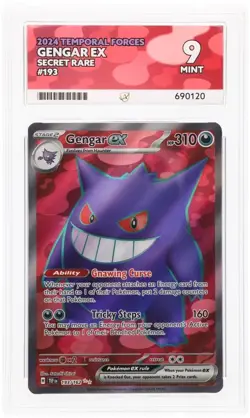 Pokemon TCG Gengar EX 193/162 Temporal Forces Ace Mint 9 - Image 1