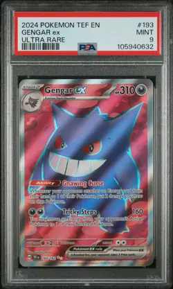 Pokemon Gengar ex 193/162 SV05: Temporal Forces Ultra Rare Holo PSA 9 - Image 1