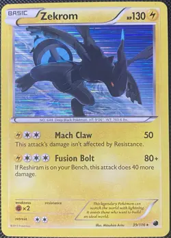 Zekrom 39/116 Plasma Freeze Holo - Pokemon Card - Image 1