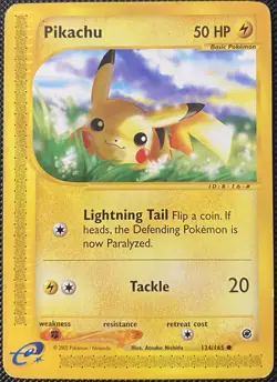 Pikachu 124/165 Expedition Base Set Regular - Pokemon Card - Image 1
