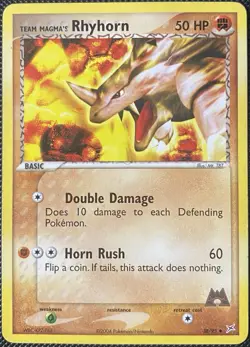 Team Magma's Rhyhorn 38/95 Team Magma vs Team Aqua Regular Pokemon Card - Image 1