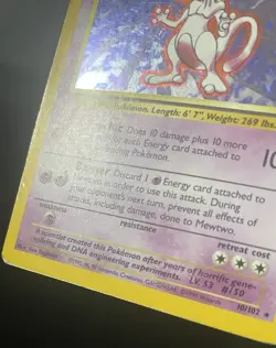 Mewtwo 010/102 Base Set Holo (See Photos) Pokemon Card - Image 5