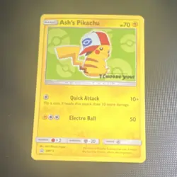 Pokemon TCG Ash's Pikachu SM-P SM112 Promo Regular 70 HP Basic Card - Image 1